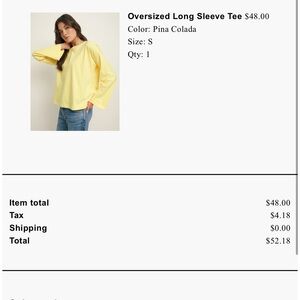 Reformation Oversized Long Sleeve Tee